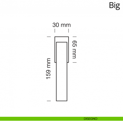 Maniglia per finestra martellina DK Big Ital Linea disegno