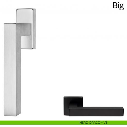 Maniglia per finestra martellina DK Big Ital Linea nero opaco