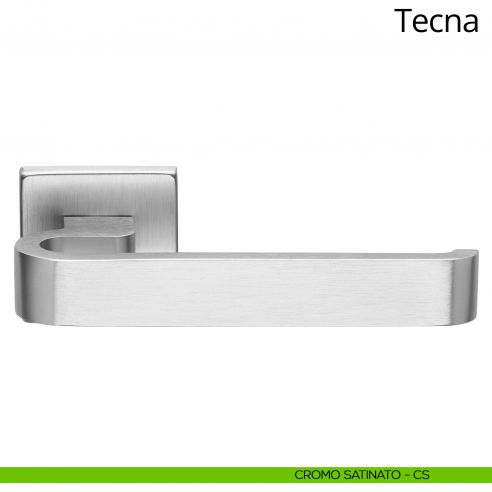 Maniglia per porta interna Tecna Ital Linea rosetta quadrata cromo satinato