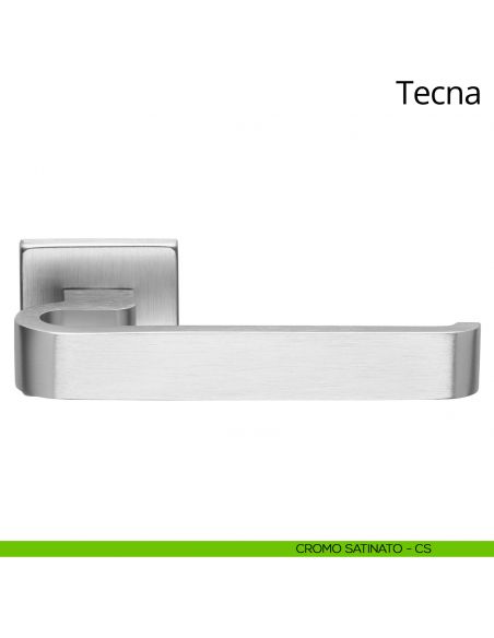 Maniglia per porta interna Tecna Ital Linea rosetta quadrata cromo satinato