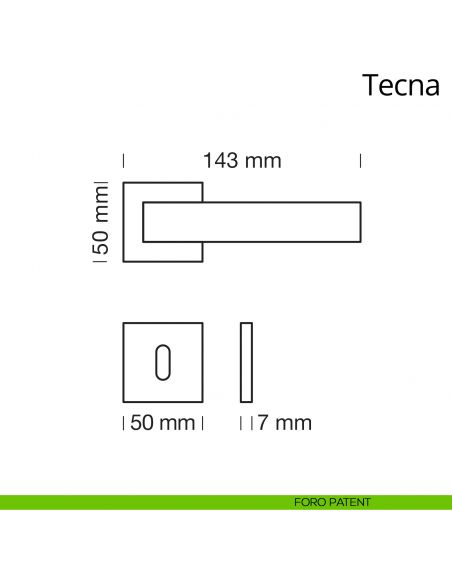 Maniglia per porta interna Tecna Ital Linea rosetta quadrata foro patent