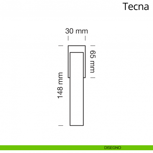 Maniglia per finestra martellina DK Tecna Ital Linea disegno