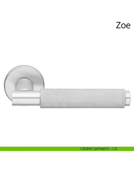 Maniglia per porta interna Zoe Ital Linea rosetta tonda cromo satinato