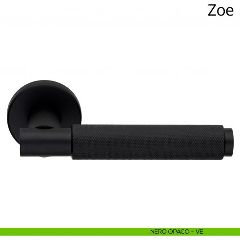 Maniglia per porta interna Zoe Ital Linea rosetta tonda nero opaco