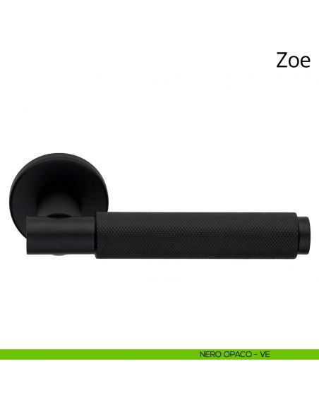 Maniglia per porta interna Zoe Ital Linea rosetta tonda nero opaco
