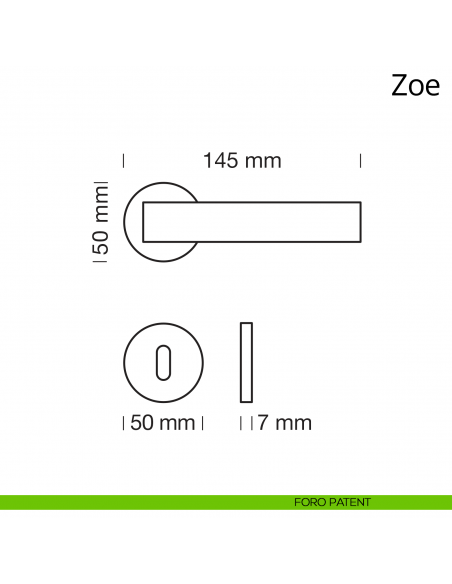 Maniglia per porta interna Zoe Ital Linea rosetta tonda foro patent