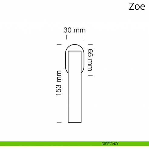 Maniglia per finestra martellina DK Zoe Ital Linea disegno