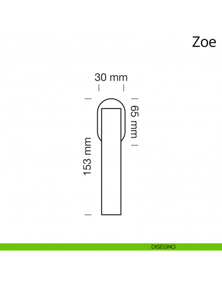 Maniglia per finestra martellina DK Zoe Ital Linea disegno