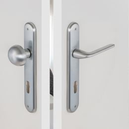 Maniglia per hotel su placca Roboquattro con pomolo fisso Robot Colombo Design 2