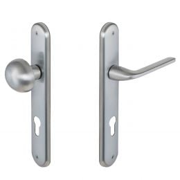 Maniglia per hotel su placca Roboquattro con pomolo fisso Robot Colombo Design