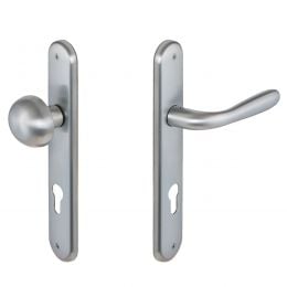 Maniglia per hotel su placca Robot con pomolo fisso Robot Colombo Design