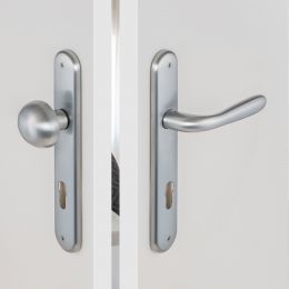 Maniglia per hotel su placca Robot con pomolo fisso Robot Colombo Design 2