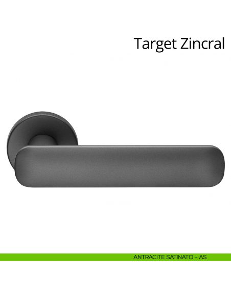 Maniglia per porta interna Target Zincral Linea Calì rosetta tonda antracite satinato