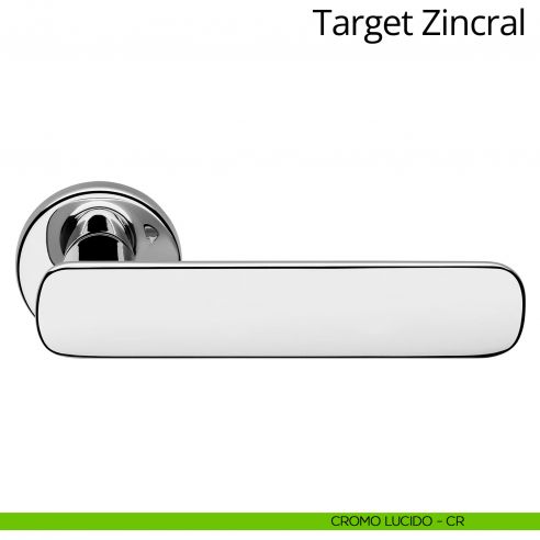 Maniglia per porta interna Target Zincral Linea Calì rosetta tonda cromo lucido