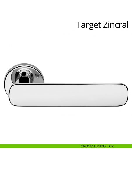 Maniglia per porta interna Target Zincral Linea Calì rosetta tonda cromo lucido