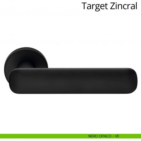 Maniglia per porta interna Target Zincral Linea Calì rosetta tonda nero opaco