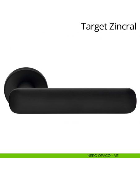 Maniglia per porta interna Target Zincral Linea Calì rosetta tonda nero opaco