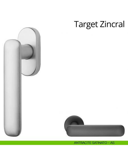 Maniglia per finestra martellina DK Target Zincral Linea Calì antracite satinato