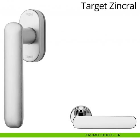 Maniglia per finestra martellina DK antintrusione Target Zincral Linea Calì cromo lucido