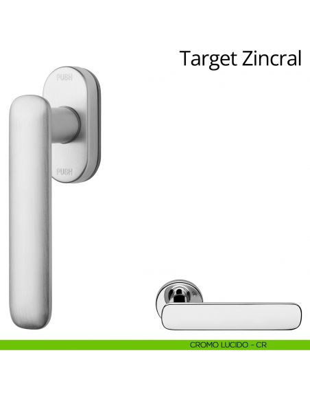 Maniglia per finestra martellina DK antintrusione Target Zincral Linea Calì cromo lucido