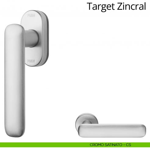 Maniglia per finestra martellina DK antintrusione Target Zincral Linea Calì cromo satinato