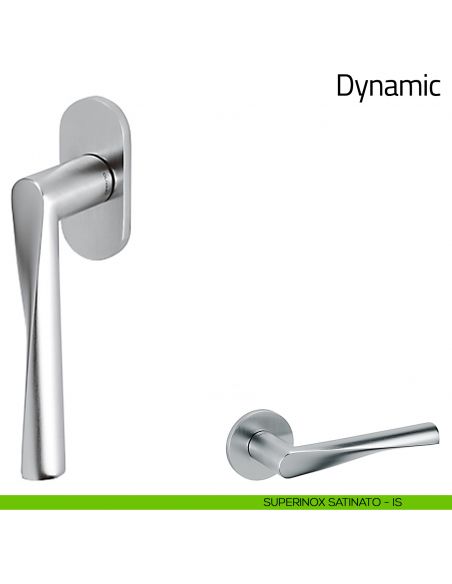 Maniglia per finestra martellina DK Dynamic Olivari superinox satinato