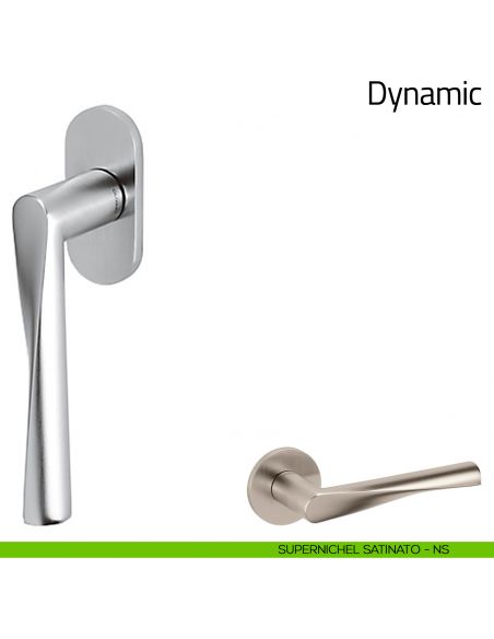 Maniglia per finestra martellina DK Dynamic Olivari supernichel satinato