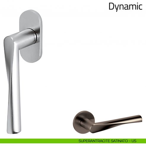 Maniglia per finestra martellina DK Dynamic Olivari superantracite satinato