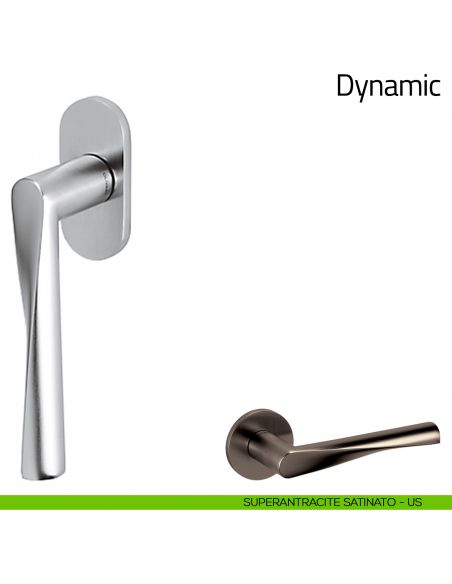 Maniglia per finestra martellina DK Dynamic Olivari superantracite satinato