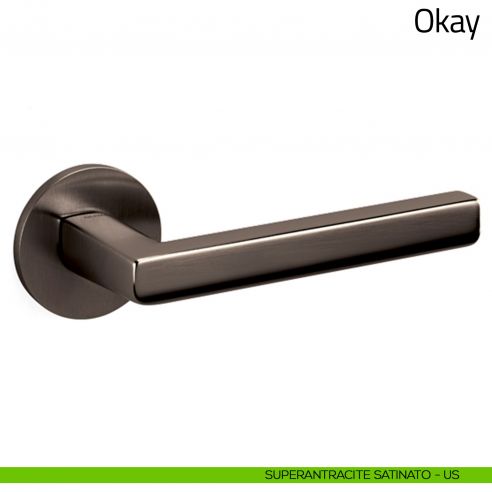 Maniglia per porta Okay Olivari superantracite satinato