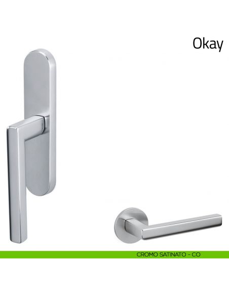 Maniglia per finestra cremonese Okay Olivari cromo satinato