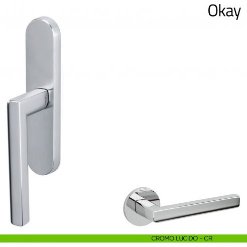 Maniglia per finestra cremonese Okay Olivari cromo lucido