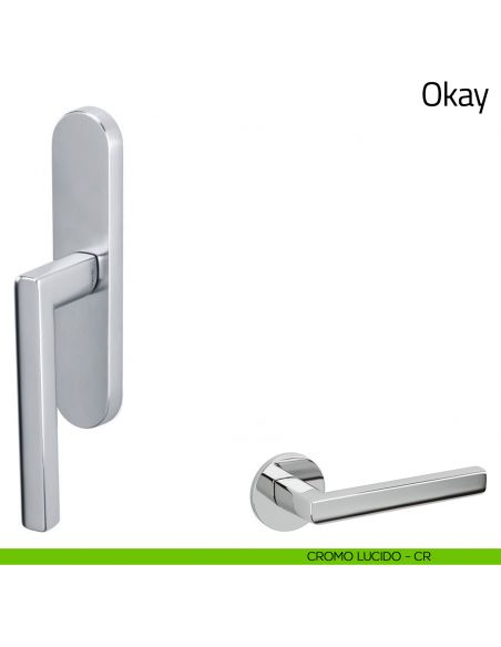 Maniglia per finestra cremonese Okay Olivari cromo lucido