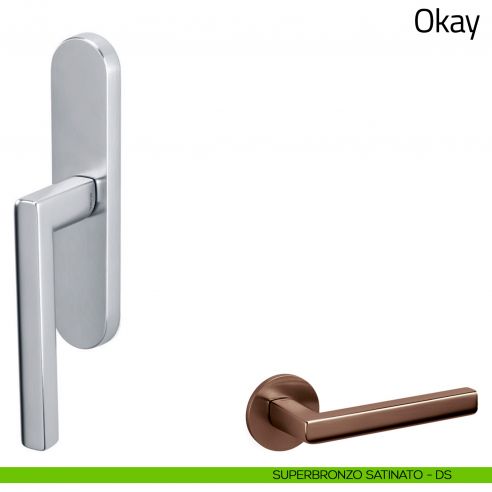 Maniglia per finestra cremonese Okay Olivari superbronzo satinato