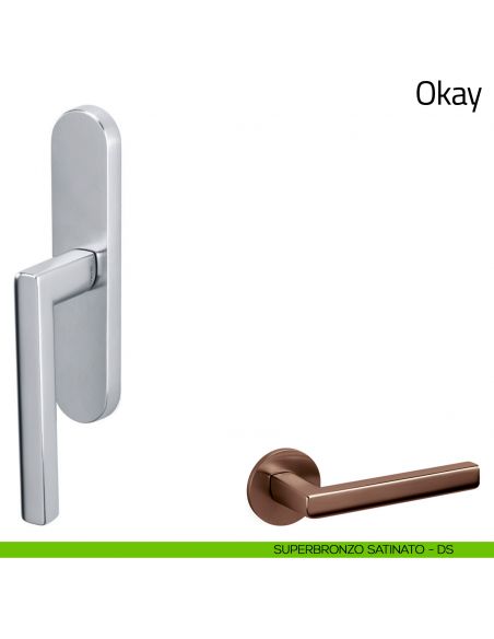 Maniglia per finestra cremonese Okay Olivari superbronzo satinato