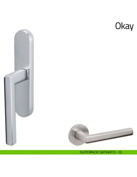 Maniglia per finestra cremonese Okay Olivari superinox satinato