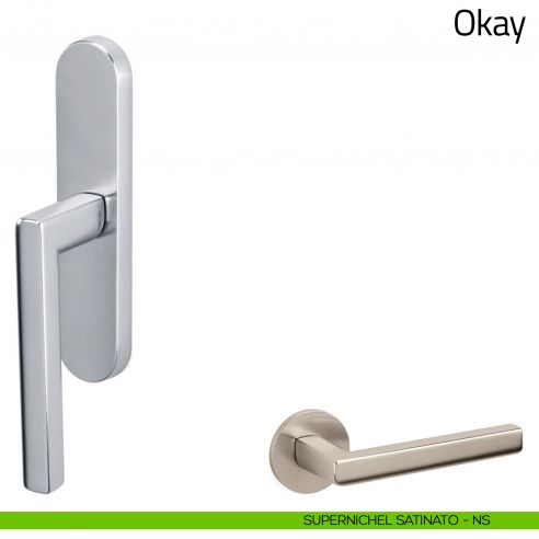 Maniglia per finestra cremonese Okay Olivari supernichel satinato