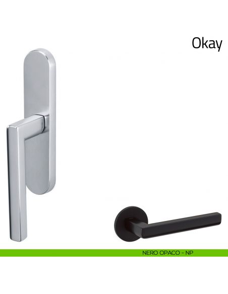 Maniglia per finestra cremonese Okay Olivari nero opaco