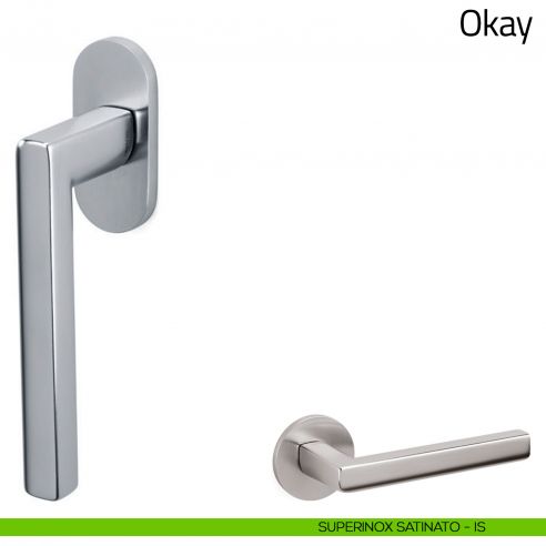 Maniglia per finestra martellina DK Okay Olivari superinox satinato