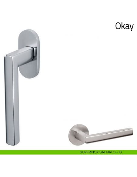 Maniglia per finestra martellina DK Okay Olivari superinox satinato