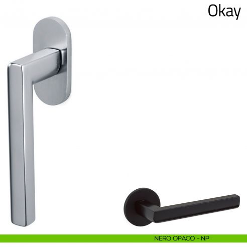 Maniglia per finestra martellina DK Okay Olivari nero opaco