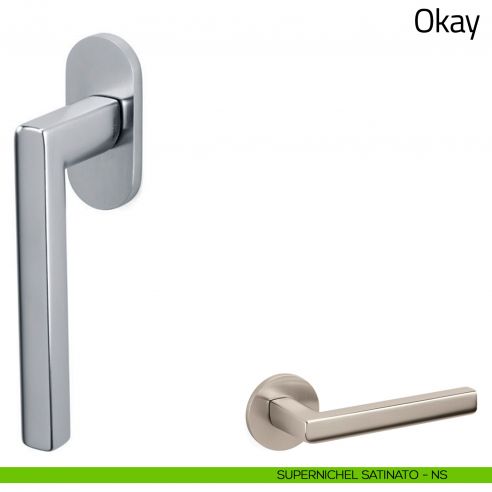 Maniglia per finestra martellina DK Okay Olivari supernichel satinato