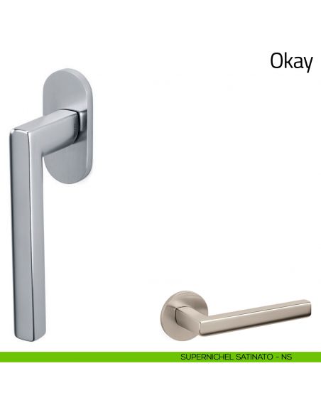 Maniglia per finestra martellina DK Okay Olivari supernichel satinato