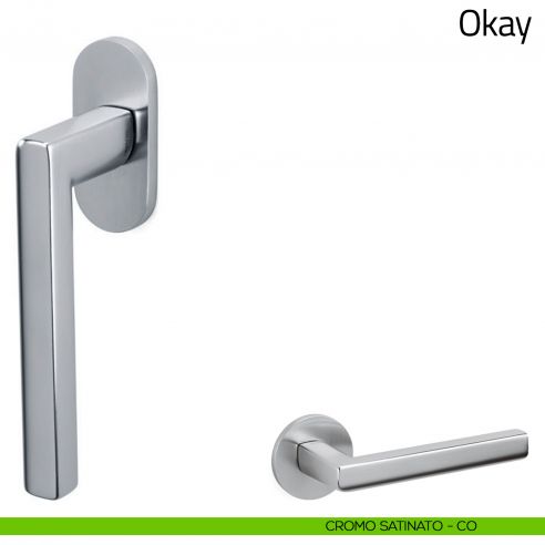 Maniglia per finestra martellina DK Okay Olivari cromo satinato