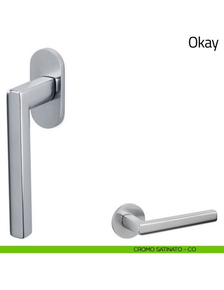 Maniglia per finestra martellina DK Okay Olivari cromo satinato