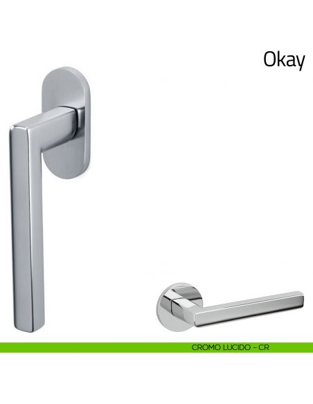 Maniglia per finestra martellina DK Okay Olivari cromo lucido
