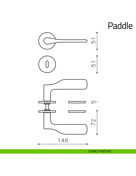 Maniglia per porta Paddle Olivari foro patent