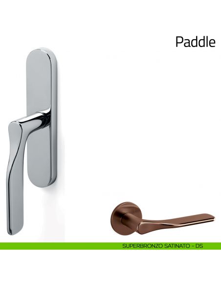 Maniglia per finestra cremonese Paddle Olivari superbronzo satinato