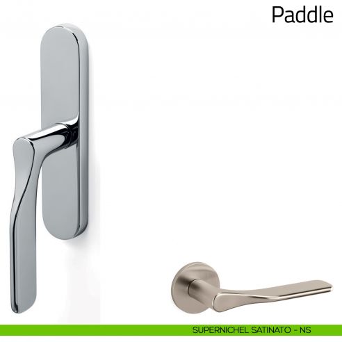 Maniglia per finestra cremonese Paddle Olivari supernichel satinato