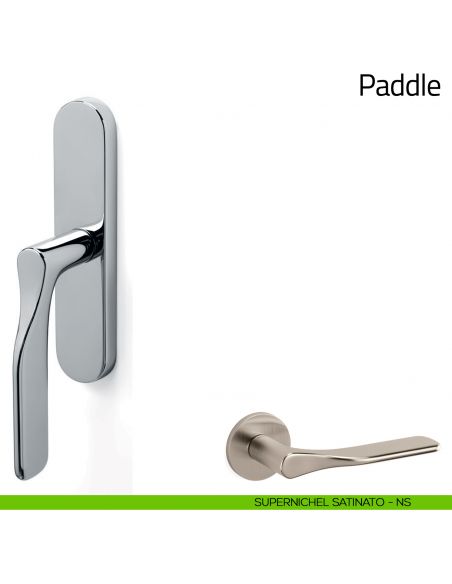 Maniglia per finestra cremonese Paddle Olivari supernichel satinato